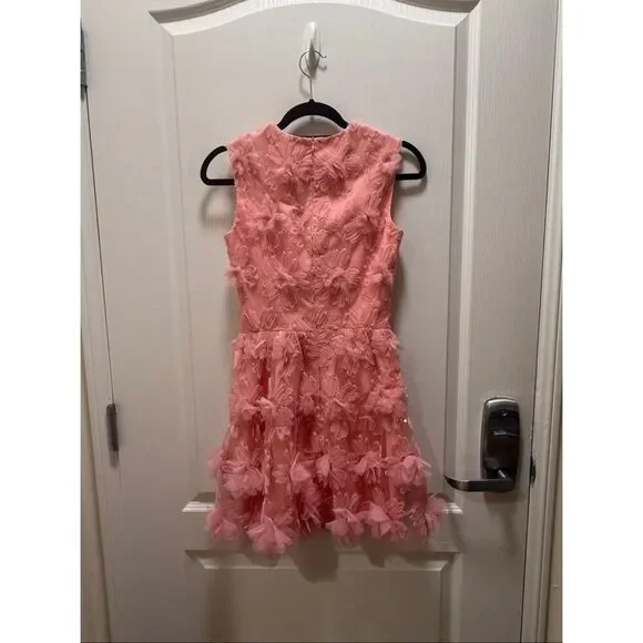 HELSI Pink 3D Floral Appliqué Mini Dress Wedding Guest Party Size XS Preloved - Picture 3 of 6
